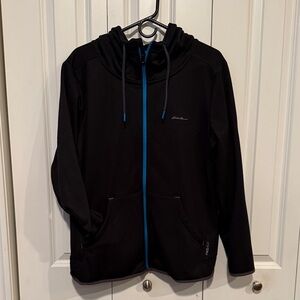 Eddie Bauer Black Hoodie with Blue Details